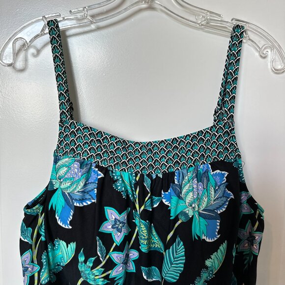 Beach House Tankini Swim Top Size 12 Adj Drawstring Hem Lined Bust Support - Picture 4 of 14